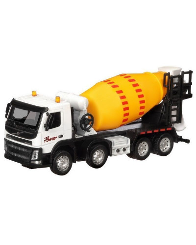 Машина "АВТОПАНОРАМА" Volvo бетономешалка, белый, 1/50, свет, звук, в/к 28*14*10 см