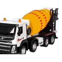 Машина "АВТОПАНОРАМА" Volvo бетономешалка, белый, 1/50, свет, звук, в/к 28*14*10 см