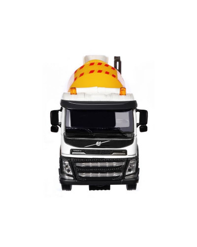 Машина "АВТОПАНОРАМА" Volvo бетономешалка, белый, 1/50, свет, звук, в/к 28*14*10 см