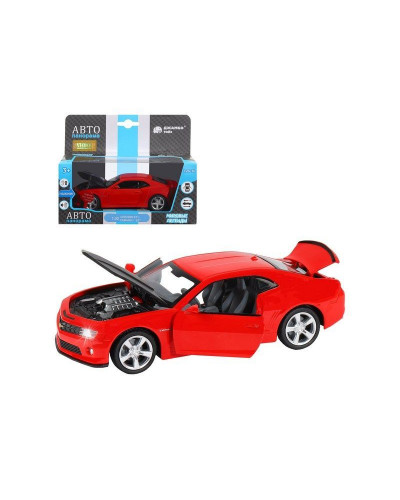Машина "АВТОПАНОРАМА" Chevrolet Camaro SS, красный, 1/32, свет, звук, инерция, в/к 17,5*13,5*9 см
