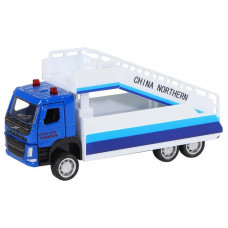 Машина "АВТОПАНОРАМА" VOLVO FM "Пассажирский трап", синий, 1/72, инерция, в/к 17,5*13*6,5 см