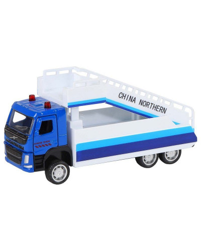Машина "АВТОПАНОРАМА" VOLVO FM "Пассажирский трап", синий, 1/72, инерция, в/к 17,5*13*6,5 см