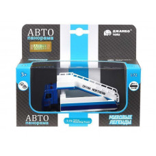 Машина "АВТОПАНОРАМА" VOLVO FM "Пассажирский трап", синий, 1/72, инерция, в/к 17,5*13*6,5 см