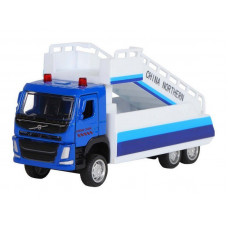 Машина "АВТОПАНОРАМА" VOLVO FM "Пассажирский трап", синий, 1/72, инерция, в/к 17,5*13*6,5 см