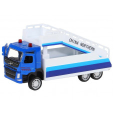 Машина "АВТОПАНОРАМА" VOLVO FM "Пассажирский трап", синий, 1/72, инерция, в/к 17,5*13*6,5 см