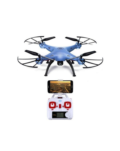 Р/У квадрокоптер Syma X5HW (голубой) с FPV трансляцией Wi-Fi, барометр 2.4G RTF