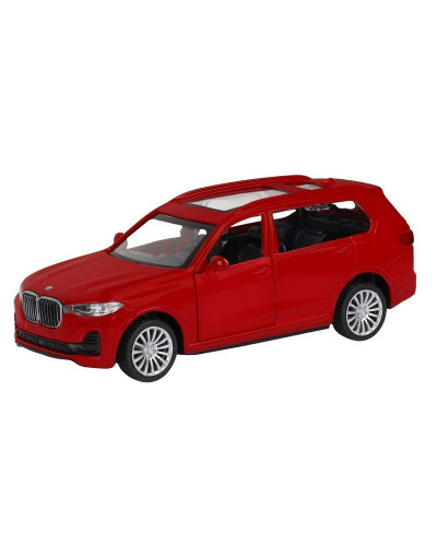 Машина "АВТОПАНОРАМА" BMW X7, 1/44, красный металлик, откр. двери, в/к 17,5*12,5*6,5 см