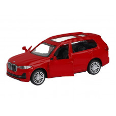 Машина "АВТОПАНОРАМА" BMW X7, 1/44, красный металлик, откр. двери, в/к 17,5*12,5*6,5 см