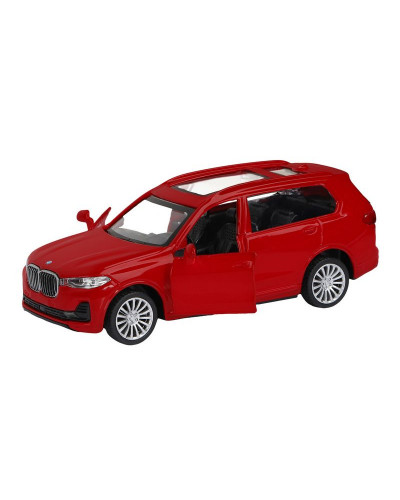 Машина "АВТОПАНОРАМА" BMW X7, 1/44, красный металлик, откр. двери, в/к 17,5*12,5*6,5 см