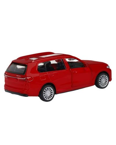 Машина "АВТОПАНОРАМА" BMW X7, 1/44, красный металлик, откр. двери, в/к 17,5*12,5*6,5 см