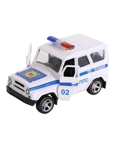 Машина "АВТОПАНОРАМА" "Полиция", белый, 1/50, инерция, в/к 12*7*5,5 см
