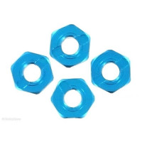 Гайка колесная шестигранная, анодированная в голубой цвет, 4шт.