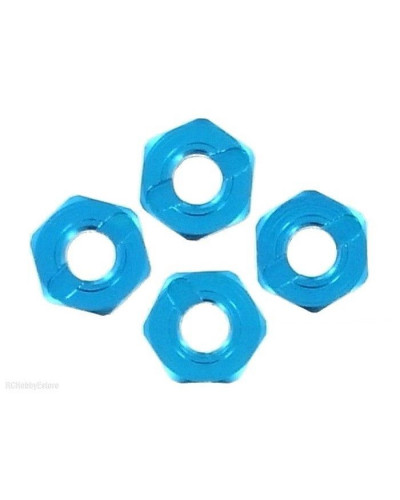 Гайка колесная шестигранная, анодированная в голубой цвет, 4шт.