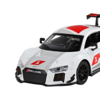 Машина "АВТОПАНОРАМА" AUDI R8, белый перламутр, 1/32, свет, звук, инерция, в/к 17,5*13,5*9 см