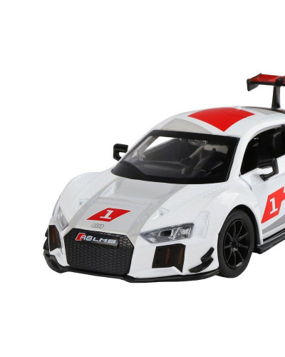 Машина "АВТОПАНОРАМА" AUDI R8, белый перламутр, 1/32, свет, звук, инерция, в/к 17,5*13,5*9 см
