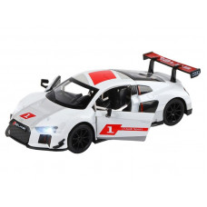 Машина "АВТОПАНОРАМА" AUDI R8, белый перламутр, 1/32, свет, звук, инерция, в/к 17,5*13,5*9 см