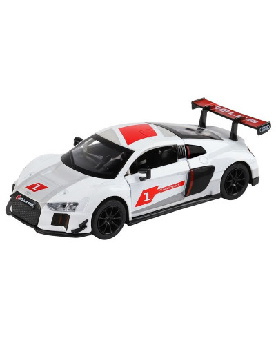 Машина "АВТОПАНОРАМА" AUDI R8, белый перламутр, 1/32, свет, звук, инерция, в/к 17,5*13,5*9 см