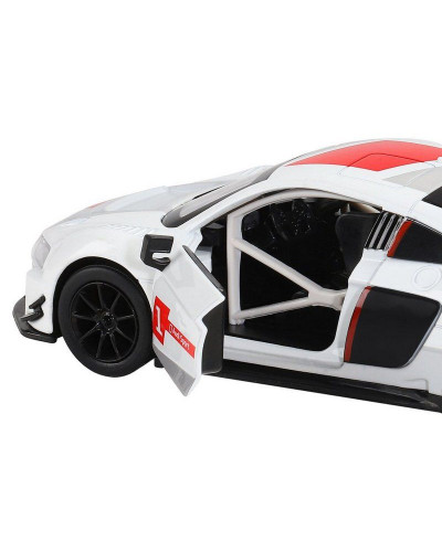 Машина "АВТОПАНОРАМА" AUDI R8, белый перламутр, 1/32, свет, звук, инерция, в/к 17,5*13,5*9 см