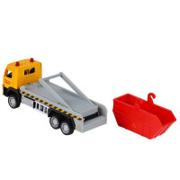 Машина "АВТОПАНОРАМА" VOLVO FM "Мусоровоз", желтый-красный, 1/72, инерция, в/к 17,5*13*6,5 см