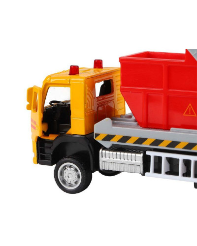 Машина "АВТОПАНОРАМА" VOLVO FM "Мусоровоз", желтый-красный, 1/72, инерция, в/к 17,5*13*6,5 см