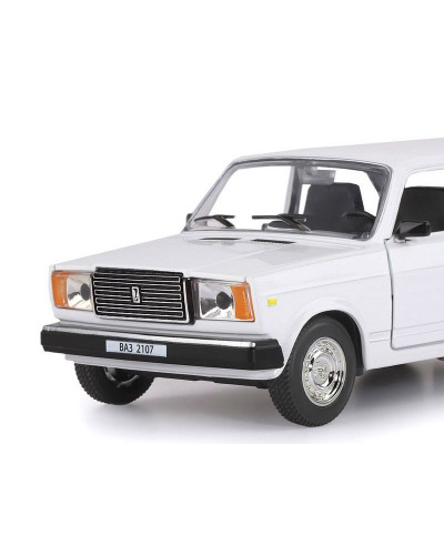 Машина "АВТОПАНОРАМА" ВАЗ 2107, 1/24, белый, инерция, в/к 24,5*12,5*10,5 см