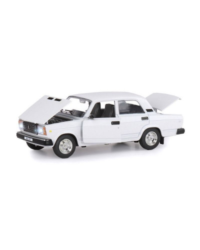 Машина "АВТОПАНОРАМА" ВАЗ 2107, 1/24, белый, инерция, в/к 24,5*12,5*10,5 см