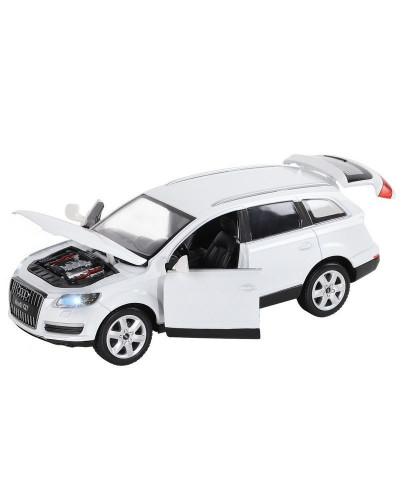 Машина "АВТОПАНОРАМА" Audi Q7, белый, 1/24, свет, звук, в/к 24,5*12,5*10,5 см