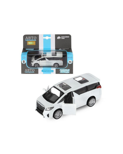 Машина "АВТОПАНОРАМА" Toyota Alphard, белый, 1/43, инерция, откр. двери, в/к 17,5*12,5*6,5 см