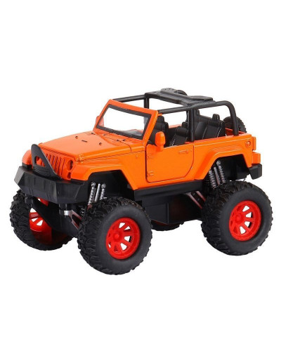 Машина "АВТОПАНОРАМА" "Внедорожник", оранжевый, 1/32, свет, звук, инерция, в/к 19*10*12,5 см