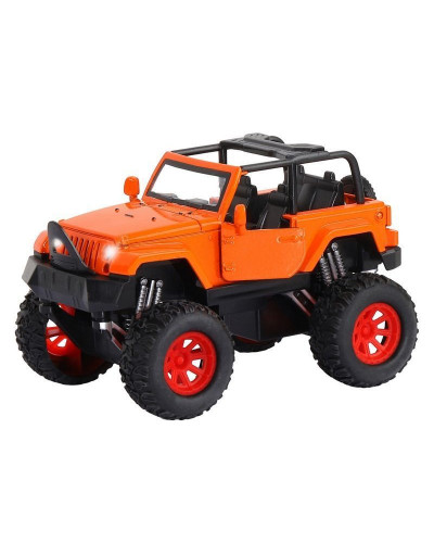 Машина "АВТОПАНОРАМА" "Внедорожник", оранжевый, 1/32, свет, звук, инерция, в/к 19*10*12,5 см