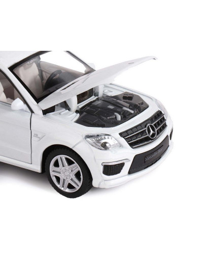 Машина "АВТОПАНОРАМА" Mercedes-Benz ML63 AMG, белый, 1/32, свет, звук, инерция, в/к 17,5*13,5*9 см