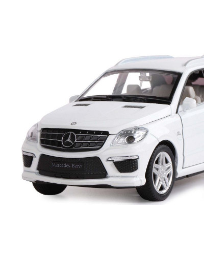 Машина "АВТОПАНОРАМА" Mercedes-Benz ML63 AMG, белый, 1/32, свет, звук, инерция, в/к 17,5*13,5*9 см