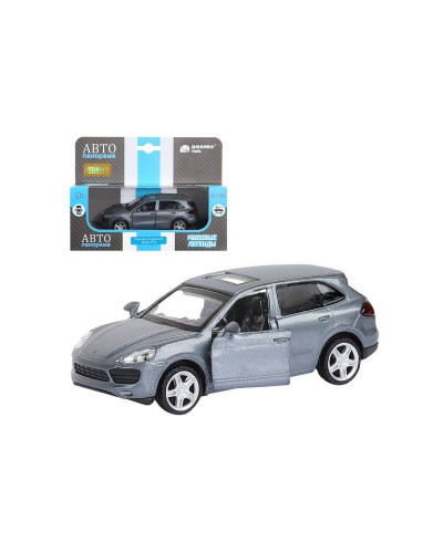 Машина "АВТОПАНОРАМА" Porsche Cayenne S, серый перламутр, 1/43, инерция, в/к 17,5*12,5*6,5 см