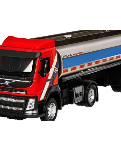 Машина "АВТОПАНОРАМА" Volvo бензовоз, красный, 1/50, свет, звук, в/к 28*14*10 см