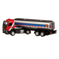 Машина "АВТОПАНОРАМА" Volvo бензовоз, красный, 1/50, свет, звук, в/к 28*14*10 см