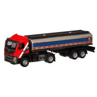 Машина "АВТОПАНОРАМА" Volvo бензовоз, красный, 1/50, свет, звук, в/к 28*14*10 см