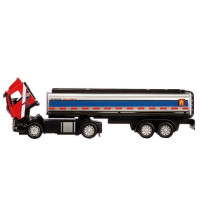 Машина "АВТОПАНОРАМА" Volvo бензовоз, красный, 1/50, свет, звук, в/к 28*14*10 см