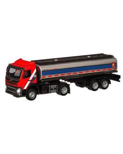 Машина "АВТОПАНОРАМА" Volvo бензовоз, красный, 1/50, свет, звук, в/к 28*14*10 см