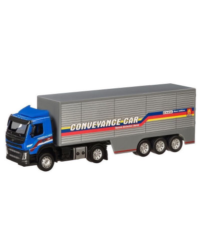 Машина "АВТОПАНОРАМА" Volvo, синий, 1/50, свет, звук, в/к 28*14*10 см