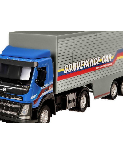 Машина "АВТОПАНОРАМА" Volvo, синий, 1/50, свет, звук, в/к 28*14*10 см