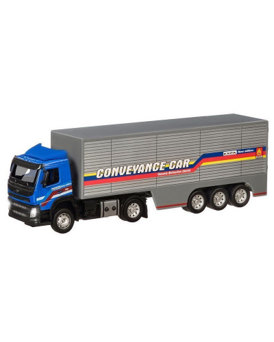 Машина "АВТОПАНОРАМА" Volvo, синий, 1/50, свет, звук, в/к 28*14*10 см