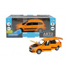 Машина "АВТОПАНОРАМА" LADA GRANTA CROSS,оранж, 1/24, свет, звук, инерция, в/к 24,5*12,5*10,5 см