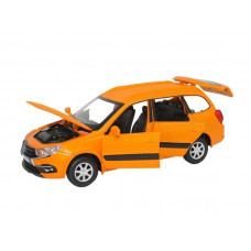 Машина "АВТОПАНОРАМА" LADA GRANTA CROSS,оранж, 1/24, свет, звук, инерция, в/к 24,5*12,5*10,5 см