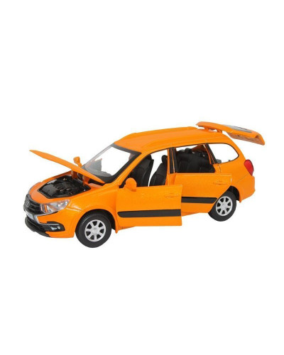 Машина "АВТОПАНОРАМА" LADA GRANTA CROSS,оранж, 1/24, свет, звук, инерция, в/к 24,5*12,5*10,5 см