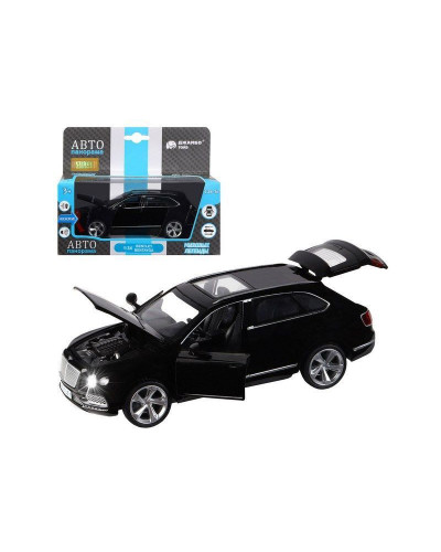Машина "АВТОПАНОРАМА" Bentley Bentayga, черный, 1/34, свет, звук, инерция, в/к 17,5*13,5*9 см