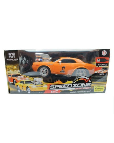 Р/У машина из серии "Muscle Сar" с гоночным Мотором 1/16 + свет + звук желтая