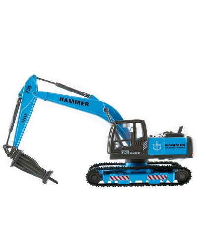 Машина "АВТОПАНОРАМА" Гидромолот, голубой, 1/50, свет, звук, в/к 25*10*13 см