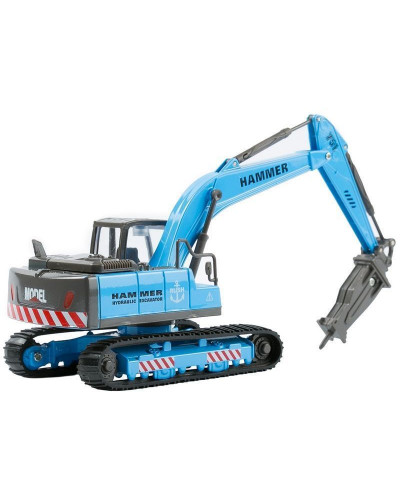 Машина "АВТОПАНОРАМА" Гидромолот, голубой, 1/50, свет, звук, в/к 25*10*13 см