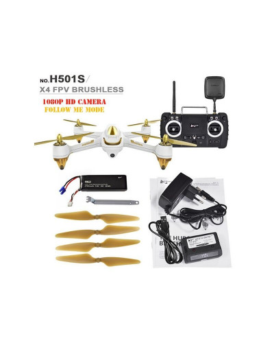 Р/У квадрокоптер Hubsan X4 GPS, FHD + FPV, автовозврат, удержание, следуй за мной, 2.4G (белый)