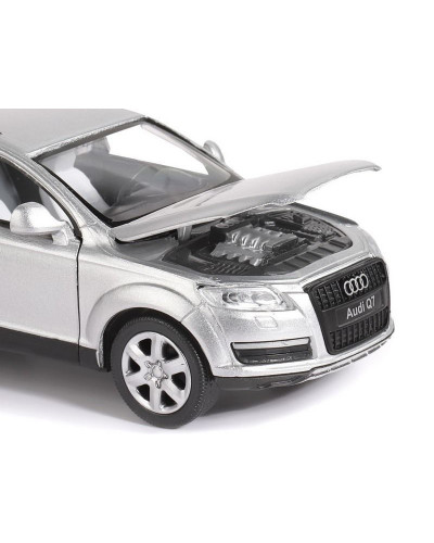 Машина "АВТОПАНОРАМА" Audi Q7, серебряный, 1/32, свет, звук, инерция, в/к 17,5*13,5*9 см